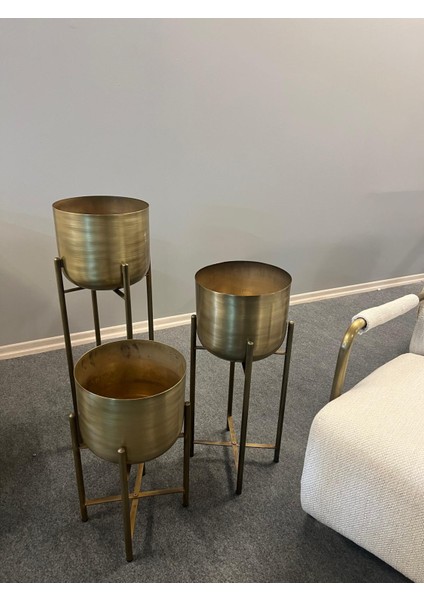 75-60-45 cm Gold Eskitme Saksılık Çap 25 cm fiyatları