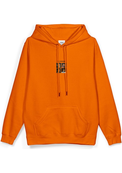 Ninja Kaplumbağalar Sırt Baskılı Kapüşonlu Oversize Sweatshirt Turuncu Hoodie H1302 fiyatları