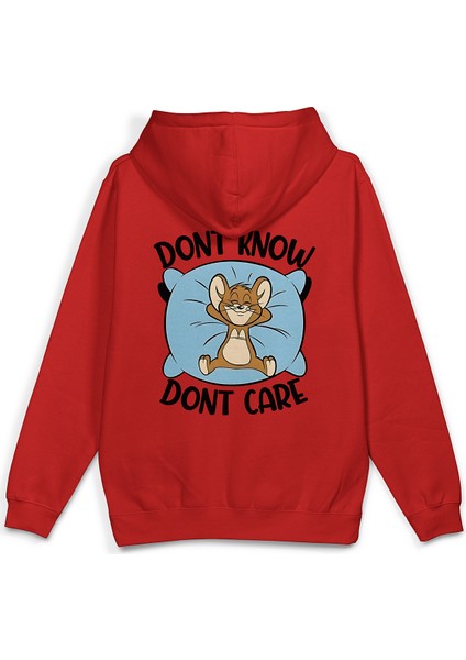 Tom & Jerry Baskılı Kapüşonlu Oversize Sweatshirt Kırmızı Hoodie H1381