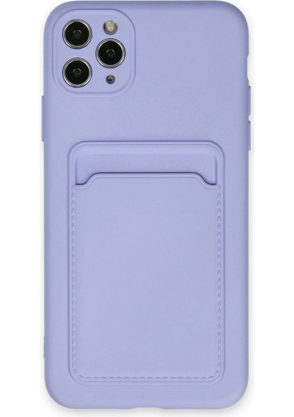 Newface iPhone 11 Pro Max Kılıf Kelvin Kartvizitli Silikon - Lila