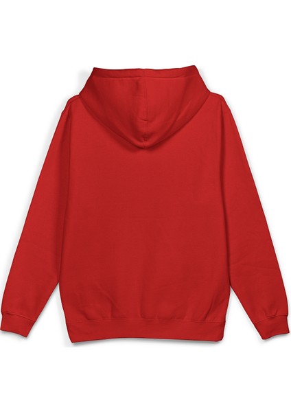 Teddy Bear Baskılı Kapüşonlu Oversize Sweatshirt Kırmızı Hoodie H1069 fiyatları