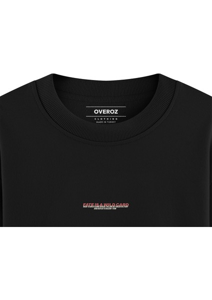 Ace Of Spades Maça Ası Sırt Baskılı Siyah Oversize Sweatshirt S1225 fırsatları