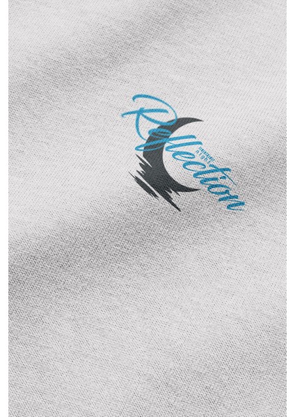 Ekru Oversize Sweatshirt Night Flowers Sırt Baskılı Yazılı Kapüşonlu Sweatshirt Oversize H1204 fırsatları