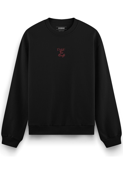 Doberman Sırt Baskılı Siyah Oversize Köpekli Sweatshirt S1193 fiyatları