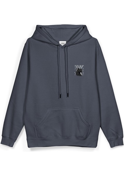 Feline Leopard Leopar Sırt Baskılı Kapüşonlu Oversize Sweatshirt Füme Hoodie H1401 fiyatları