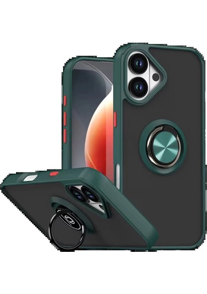 CPT05 Apple iPhone 17 Montreal Yüzüklü Silikon Kapak - Yeşil