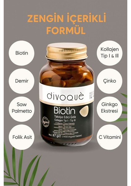 Divogue Biotin 5000 Mcg (60 Tablet x 2) – Saç, Cilt ve Vücut Desteği fiyatları