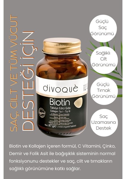 Divogue Biotin 5000 Mcg (60 Tablet x 2) – Saç, Cilt ve Vücut Desteği modelleri