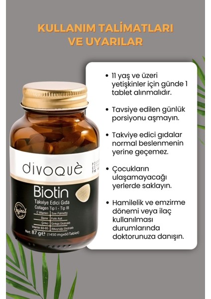 Divogue Biotin 5000 Mcg (60 Tablet x 2) – Saç, Cilt ve Vücut Desteği indirimleri