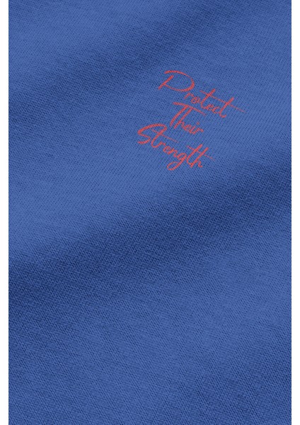 Doberman Sırt Baskılı Kapüşonlu Oversize Sweatshirt Köpekli Mavi Hoodie H1193 fırsatları