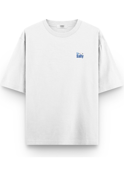 Beyaz Oversize Tshirt Mcqueen Sally Sırt Baskılı T-Shirt Oversize Yazılı Unisex Tişört 1228 fiyatları