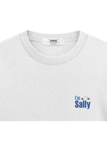 Beyaz Oversize Tshirt Mcqueen Sally Sırt Baskılı T-Shirt Oversize Yazılı Unisex Tişört 1228 fırsatları