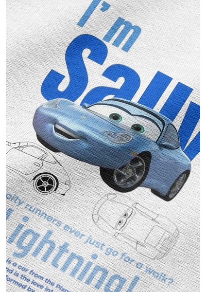 Beyaz Oversize Tshirt Mcqueen Sally Sırt Baskılı T-Shirt Oversize Yazılı Unisex Tişört 1228 indirimleri