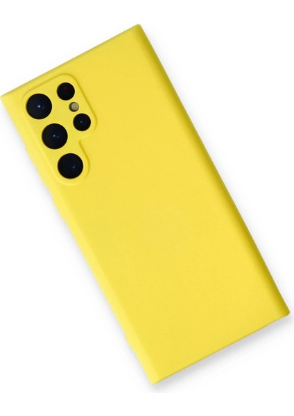 Newface Samsung Galaxy S24 Ultra Kılıf Nano Içi Kadife Silikon - Sarı modelleri