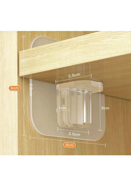 4'lü Yapışkanlı Şeffaf Raf Tutucu Aparat Raf Sabitleyici Askı fiyatları