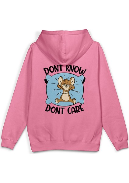 Tom & Jerry Baskılı Kapüşonlu Oversize Sweatshirt Pembe Hoodie H1381