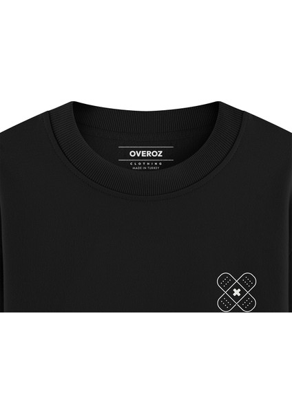 Broken Heart Kırık Kalp Sırt Baskılı Siyah Oversize Sweatshirt S1224 fırsatları