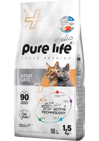 Purelife Plus Somonlu Yetişkin Kedi Maması 1.5 kg