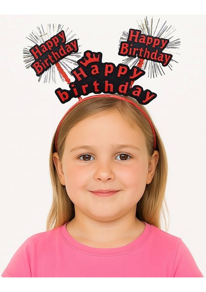 Doğum Günü Kutlaması Için Kırmızı Taç – Işıltılı Yazılı Parti Tacı - Lisinya