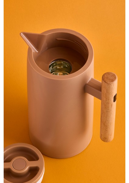 Begonia Nordic Bambu Saplı Cam Vakumlu Termos 1000 ml Kahverengi fiyatları