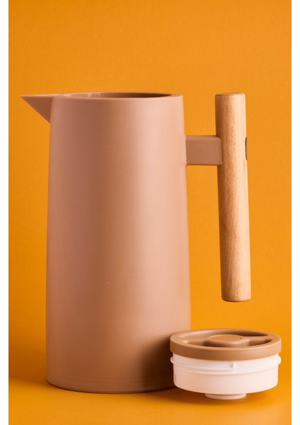 Begonia Nordic Bambu Saplı Cam Vakumlu Termos 1000 ml Kahverengi fırsatları