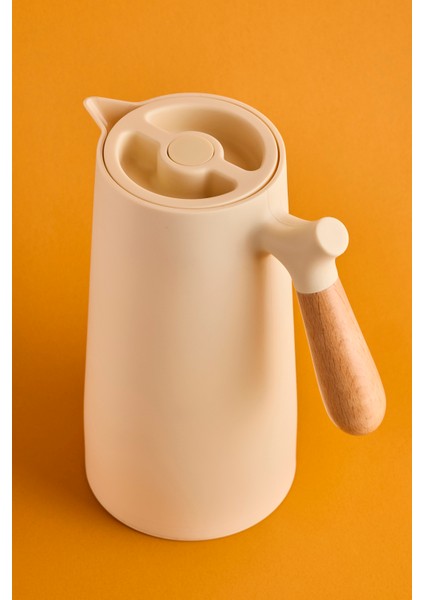 Niva Nordic Bambu Saplı Cam Vakumlu Termos 1000 ml Krem fiyatları