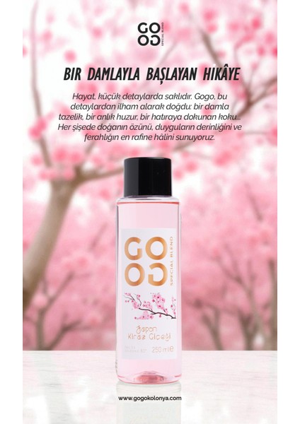 Gogo Japon Kiraz Çiçeği Kolonya 250ML Plastik Şişe - 20 Adet modelleri