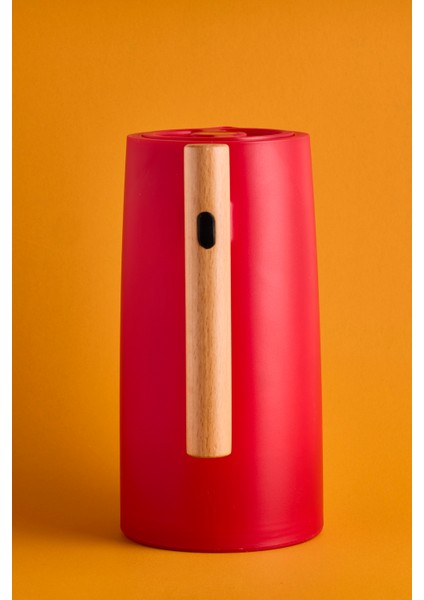 Begonia Nordic Bambu Saplı Cam Vakumlu Termos 1000 ml Kırmızı fırsatları