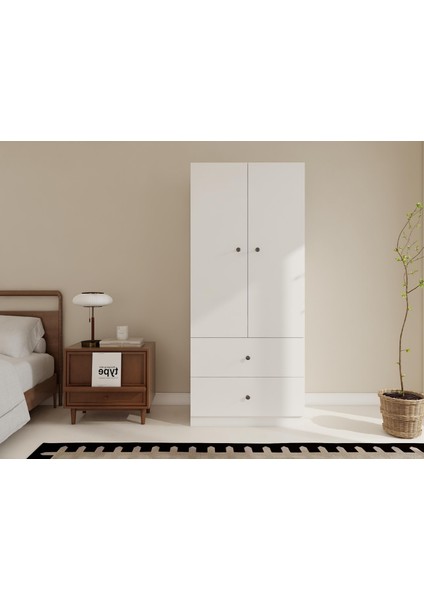 2 Kapaklı 2 Çekmeceli Gardırop