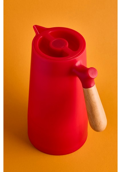 Niva Nordic Bambu Saplı Cam Vakumlu Termos 1000 ml Kırmızı fiyatları