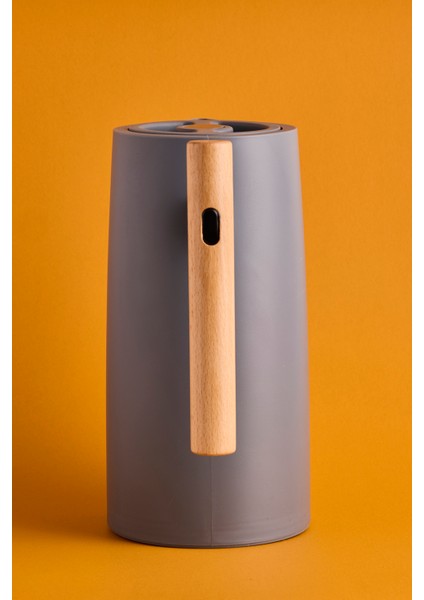 Begonia Nordic Bambu Saplı Cam Vakumlu Termos 1000 ml Gri fırsatları