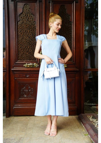 U Yaka Prenses Elbise Mavi S255101 indirimleri