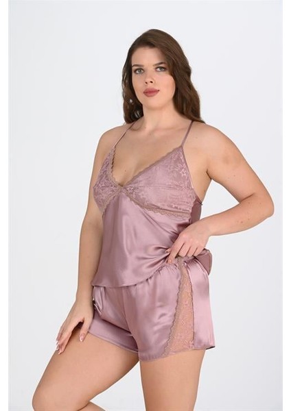 Büyük Beden Vizon Şort Takımı modelleri