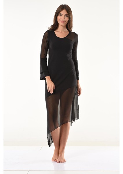 Transparan Detaylı Uzun Elbise 958 fırsatları