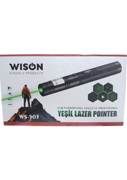 WS-503 Profesyonel Yeşil Lazer | Full Metal Gövde – Mercekli Başlık – Anahtarlı Güvenlik Sistemi – 18650 Pil Dahil modelleri