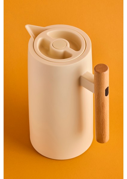 Begonia Nordic Bambu Saplı Cam Vakumlu Termos 1000 ml Krem fiyatları