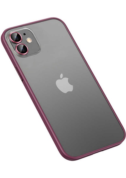 iPhone 12 Uyumlu Aden Retro Kapak-Koyu Mor