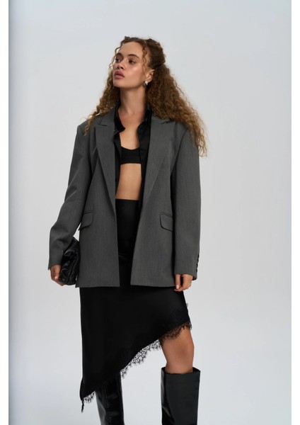 Mai, Collection Catroux Gömlek Yaka Detaylı Füme Blazer Ceket ABMAİ0807 fırsatları