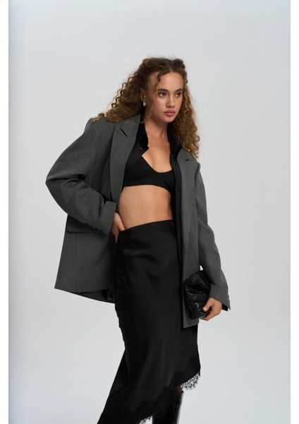 Mai, Collection Catroux Gömlek Yaka Detaylı Füme Blazer Ceket ABMAİ0807 indirimleri