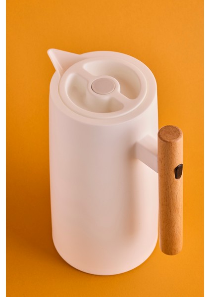 Begonia Nordic Bambu Saplı Cam Vakumlu Termos 1000 ml Beyaz fiyatları