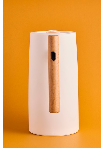 Begonia Nordic Bambu Saplı Cam Vakumlu Termos 1000 ml Beyaz fırsatları