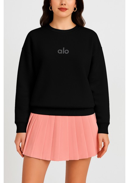 Manşetli Oversize Kadın Sweatshirt