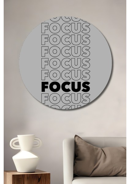 Odaklanmış Motivasyon Dekoratif Ahşap Mdf Ev/işyeri Duvar Tablo Yuvarlak Ev/işyeri Duvar Tablo