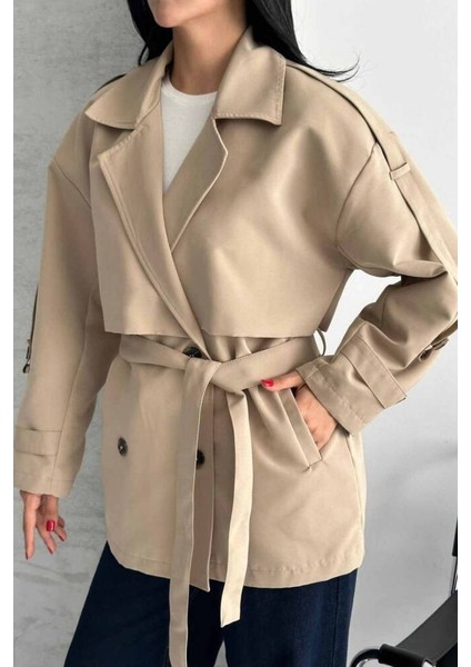 Trençkot Ceket Midi Boy Kuşaklı ve Detaylı Premıum Kalite Astarlı fiyatları