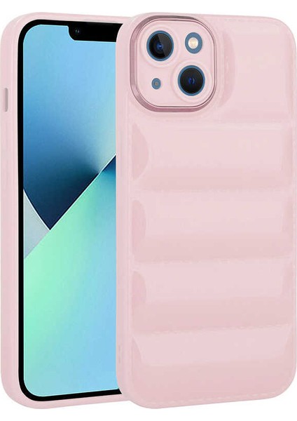 iPhone 14 Plus Uyumlu Kamera Korumalı Parlak Airbag'li Aden Galya Kapak-Pembe