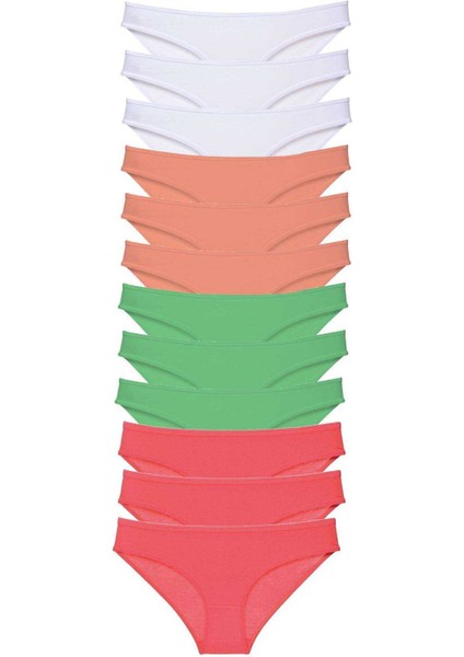 12 Adet Süper Eko Set Likralı Kadın Slip Külot 511