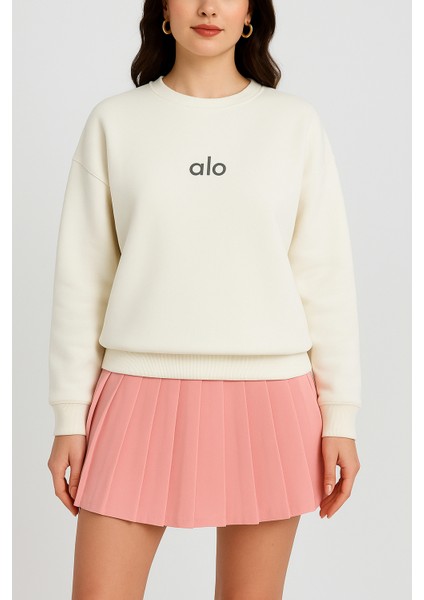 Manşetli Oversize Kadın Sweatshirt