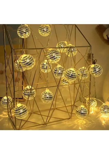 2m 10 LED Pilli Disko Toplu Işık