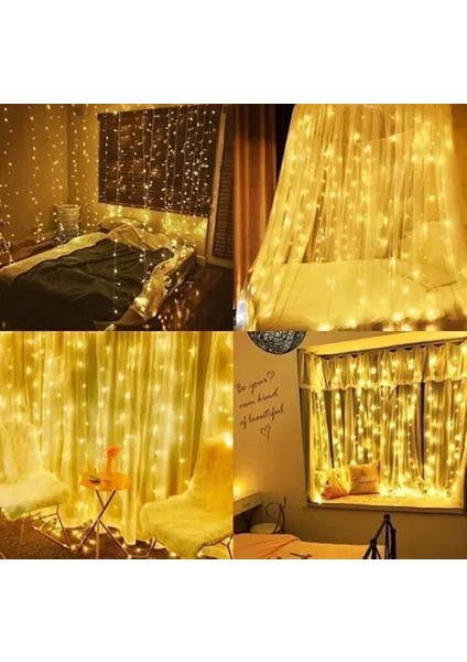 2x2 Metre 200 LED Sarı Işıklı Perde LED fırsatları