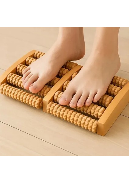 10 Silindirli Ahşap Ayak Masaj Aleti